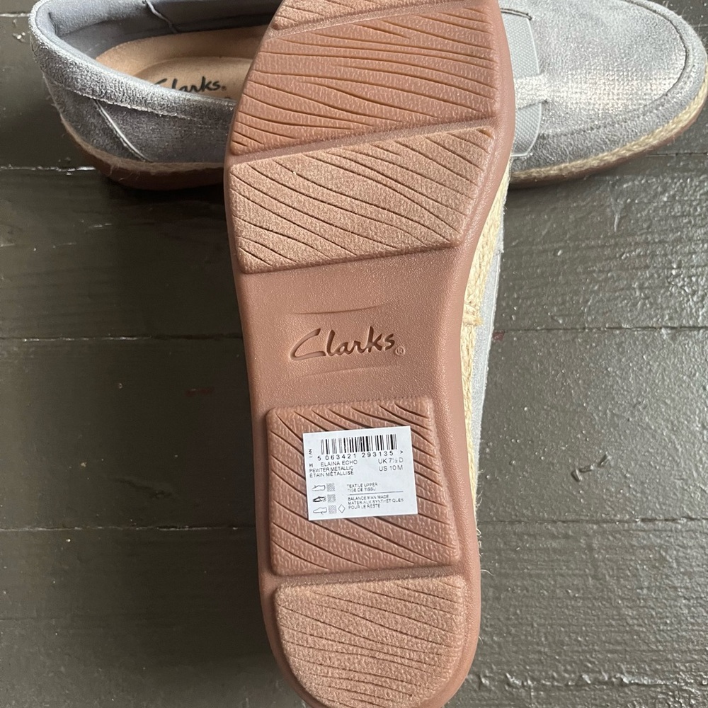 Clarks Collection Elaina Echo Heritage pewter metallic Loafers - Picture 4 of 5